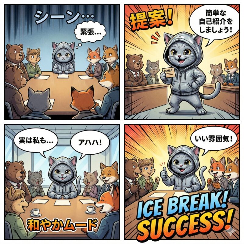 会議前の緊張をアイスブレイクで砕くデプロイ太郎